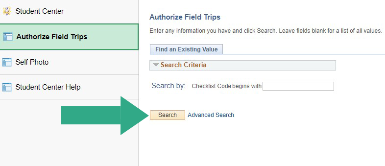 Find an Existing Value - Search Criteria